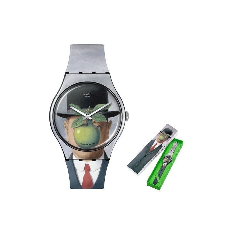 OROLOGIO DA POLSO SWATCH Mod. LE FILS DE L'HOMME BY RENE MAGRITTE - SWATCH ART JOURNEY SERIE