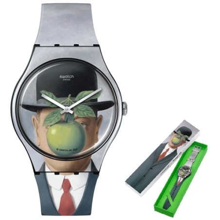 OROLOGIO DA POLSO SWATCH Mod. LE FILS DE L'HOMME BY RENE MAGRITTE - SWATCH ART JOURNEY SERIE