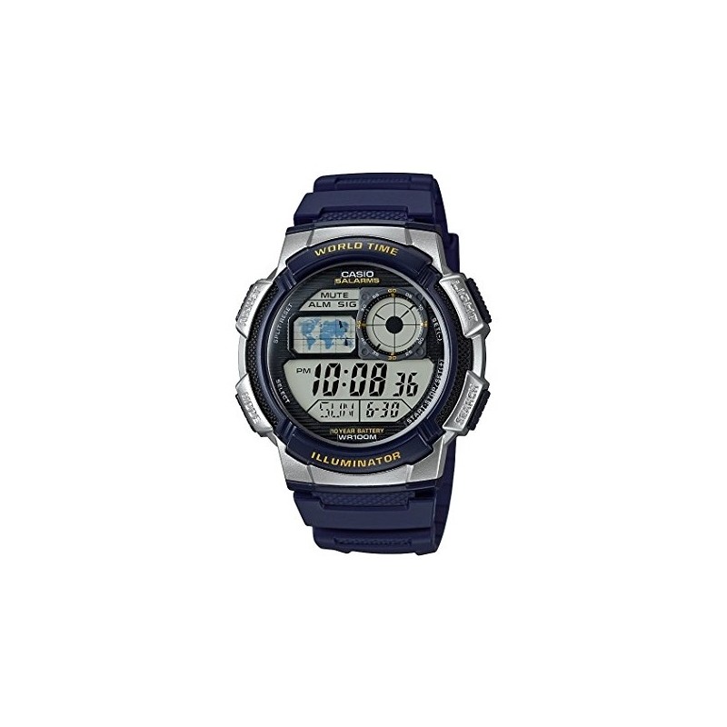 OROLOGIO DA POLSO CASIO Mod. WORLD TIME ILLUMINATOR - 5 Alarms, 10 Year battery