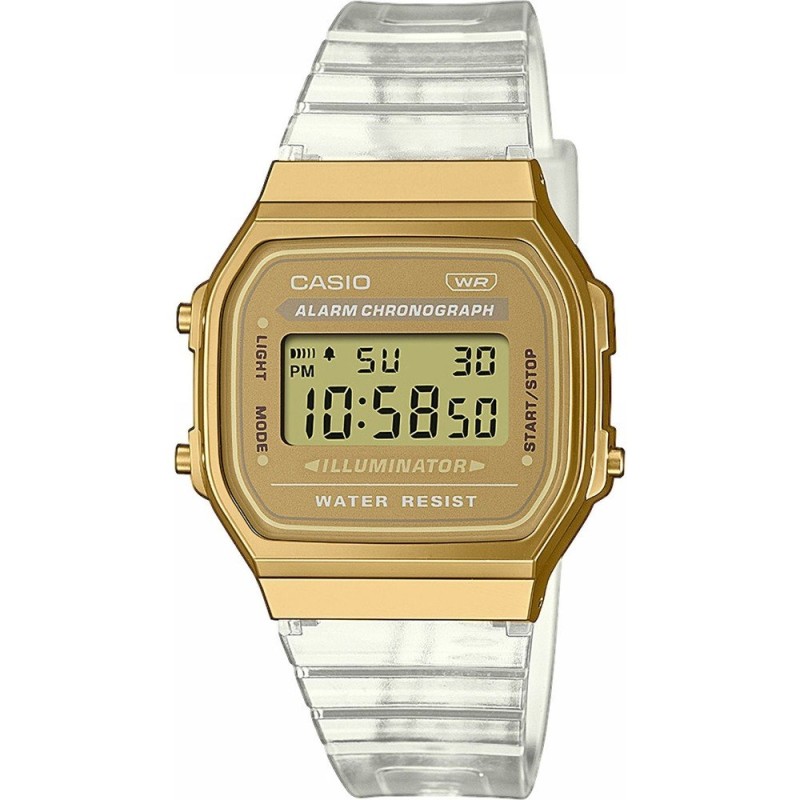 OROLOGIO DA POLSO CASIO Mod. VINTAGE COLLECTION - TRANSPARENT BAND - Gold