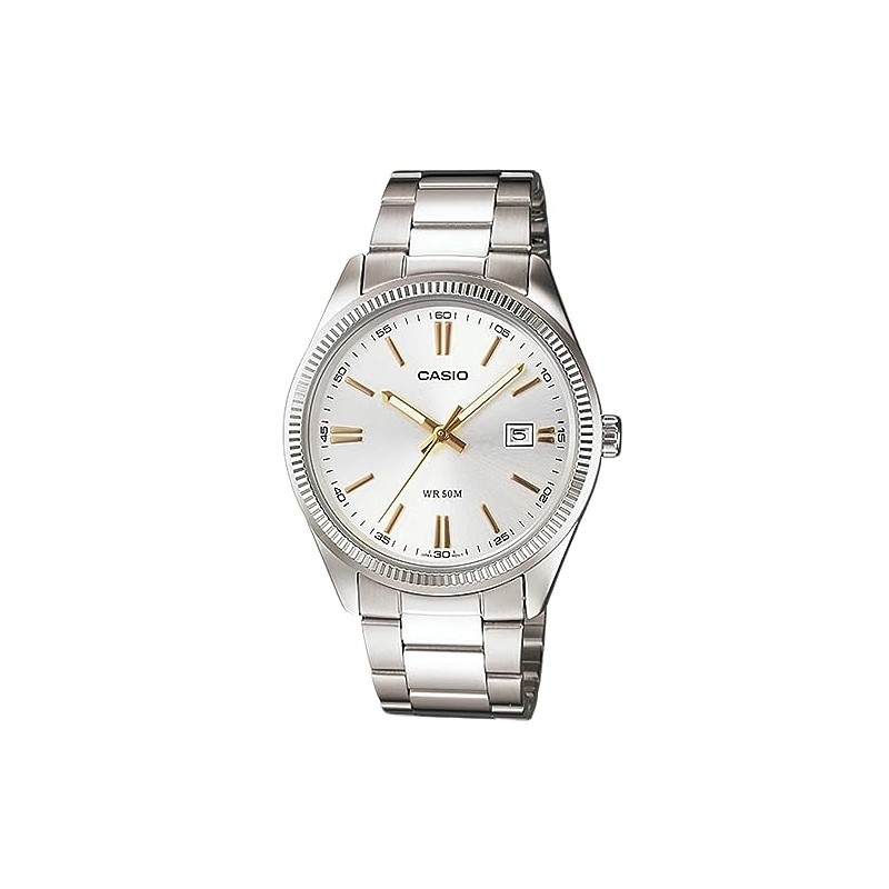 OROLOGIO DA POLSO CASIO COLLECTION Mod. DATE - SILVER, GOLD INDEXES