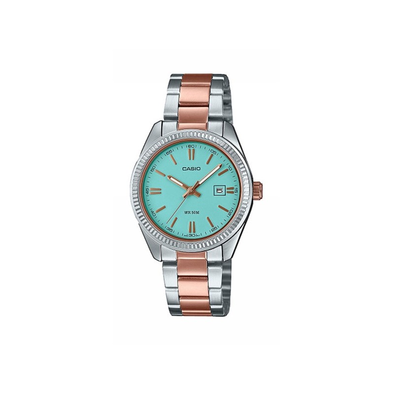 OROLOGIO DA POLSO CASIO COLLECTION Mod. DATE LADY- TWO TONES AQUA GREEN