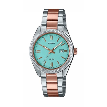 OROLOGIO DA POLSO CASIO COLLECTION Mod. DATE LADY- TWO TONES AQUA GREEN