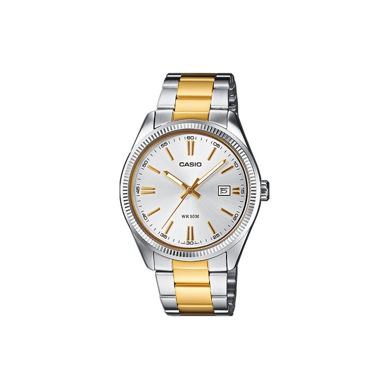 OROLOGIO DA POLSO CASIO COLLECTION Mod. DATE - CHAMPAGNE, TWO TONES