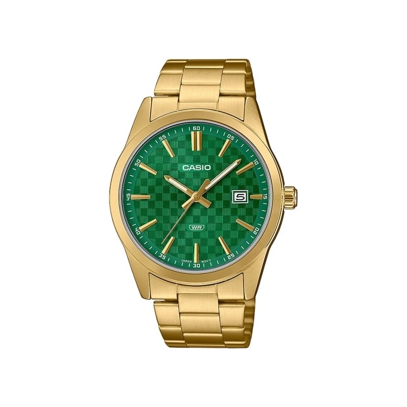 OROLOGIO DA POLSO CASIO DATE CARBON LOOK DIAL  GOLD SERIE - Green