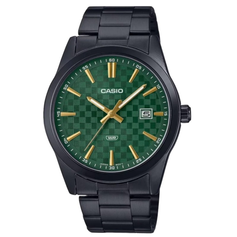 OROLOGIO DA POLSO CASIO DATE CARBON LOOK DIAL BLACK SERIE- Green