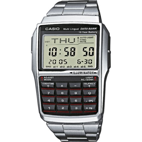 OROLOGIO DA POLSO CASIO DATABANK CALCULATOR STEEL