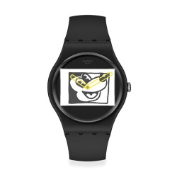 SWATCH Mod. MICKEY BLANC SUR NOIR - KEITH HARING SERIE OROLOGIO DA POLSO