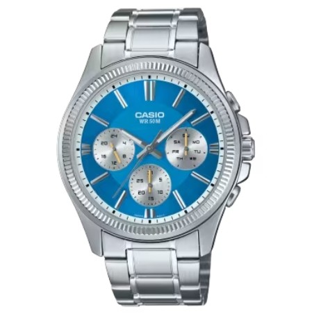 CASIO Mod. DAY DATE MULTIFUNCTION - LIGHT BLUE OROLOGIO DA POLSO