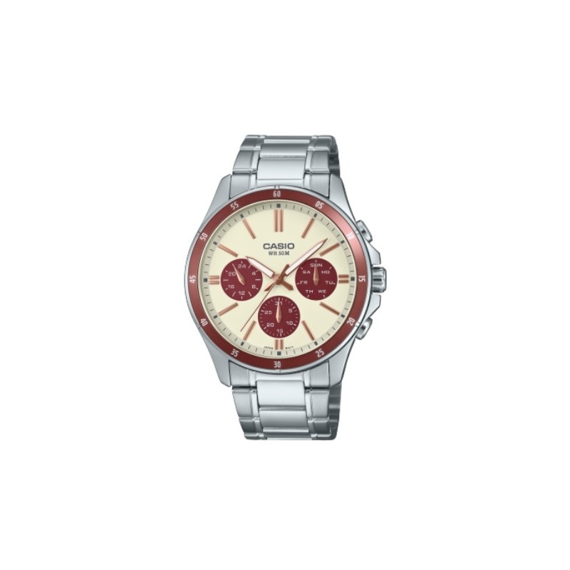 CASIO COLLECTION Mod. MULTIFUNCTION CALENDAR - CHAMPAGNE & BORDEAUX OROLOGIO DA POLSO