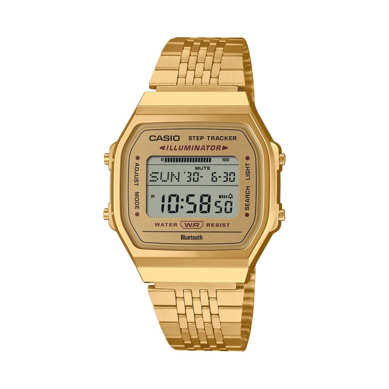 CASIO VINTAGE Mod. BLUETOOTHÂ®  SMARTPHONE LINK -  GOLD -  built-in accelerometer senses body movements + steps counter OROLOGIO