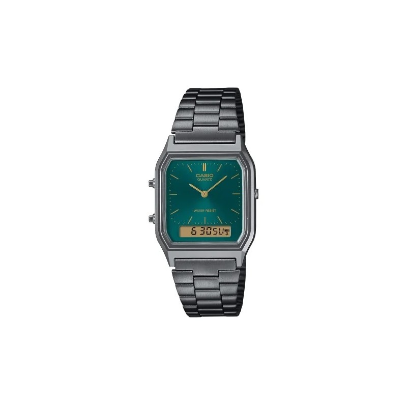 CASIO VINTAGE Mod. EDGY COLLECTION GU METAL - EMERALD GREEN OROLOGIO DA POLSO