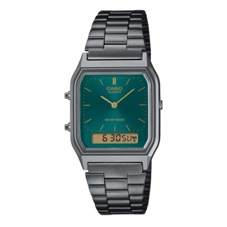 CASIO VINTAGE Mod. EDGY COLLECTION GU METAL - EMERALD GREEN OROLOGIO DA POLSO