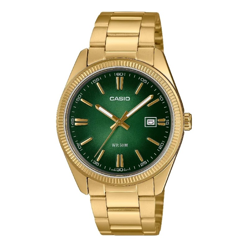 CASIO COLLECTION Mod. DATE - GOLD - Green Dial OROLOGIO DA POLSO