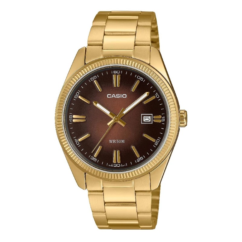 CASIO COLLECTION Mod. DATE - GOLD - Brown Dial OROLOGIO DA POLSO