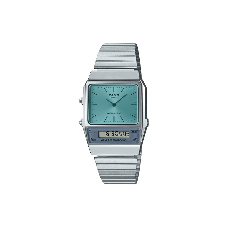 CASIO VINTAGE Mod. EDGY COLLECTION STEEL AQUA GREEN OROLOGIO DA POLSO