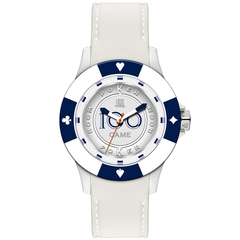 OROLOGIO DA POLSO LIGHT TIME Mod. POKER - White / Blue