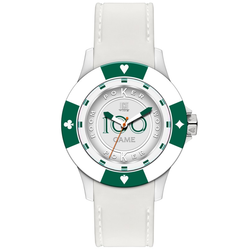 OROLOGIO DA POLSO LIGHT TIME Mod. POKER - White / Green