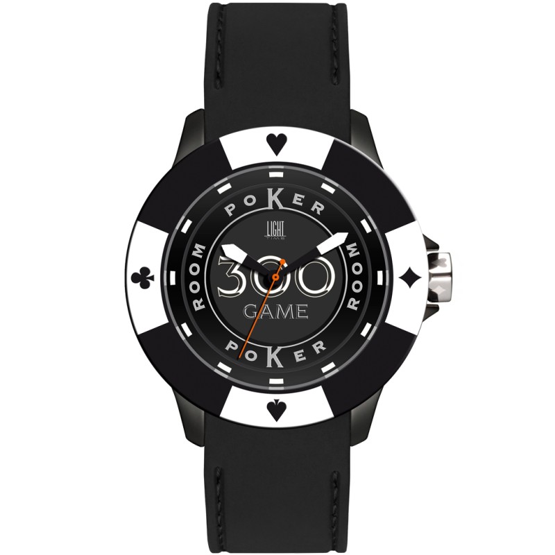 OROLOGIO DA POLSO LIGHT TIME Mod. POKER - Black / White