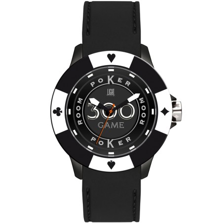 OROLOGIO DA POLSO LIGHT TIME Mod. POKER - Black / White