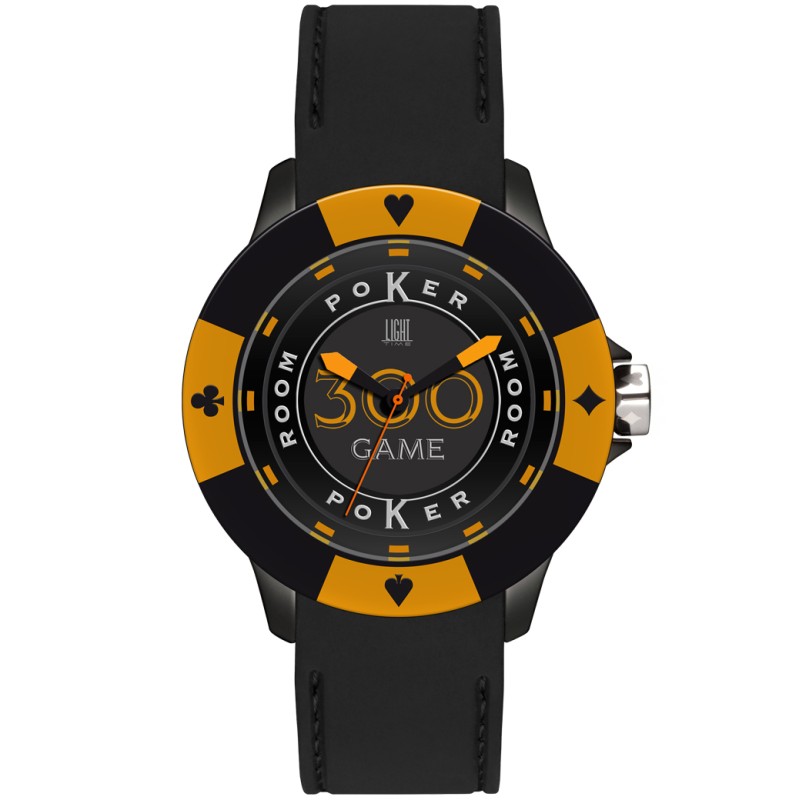 OROLOGIO DA POLSO LIGHT TIME Mod. POKER - Black / Orange