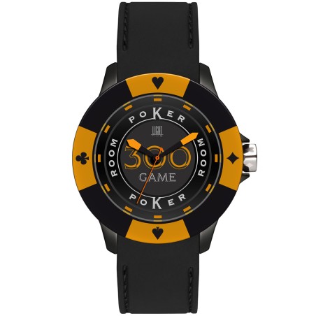 OROLOGIO DA POLSO LIGHT TIME Mod. POKER - Black / Orange