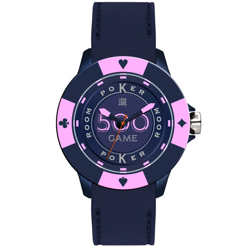 OROLOGIO DA POLSO LIGHT TIME Mod. POKER - Blue / Pink