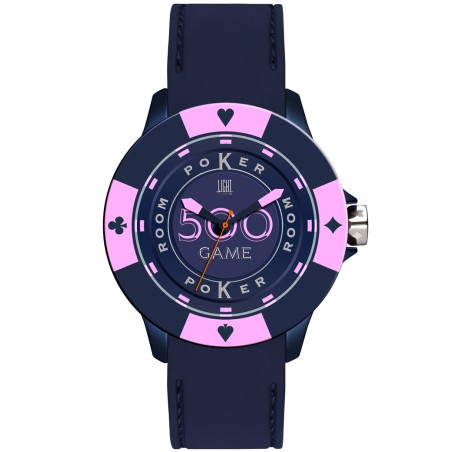 OROLOGIO DA POLSO LIGHT TIME Mod. POKER - Blue / Pink