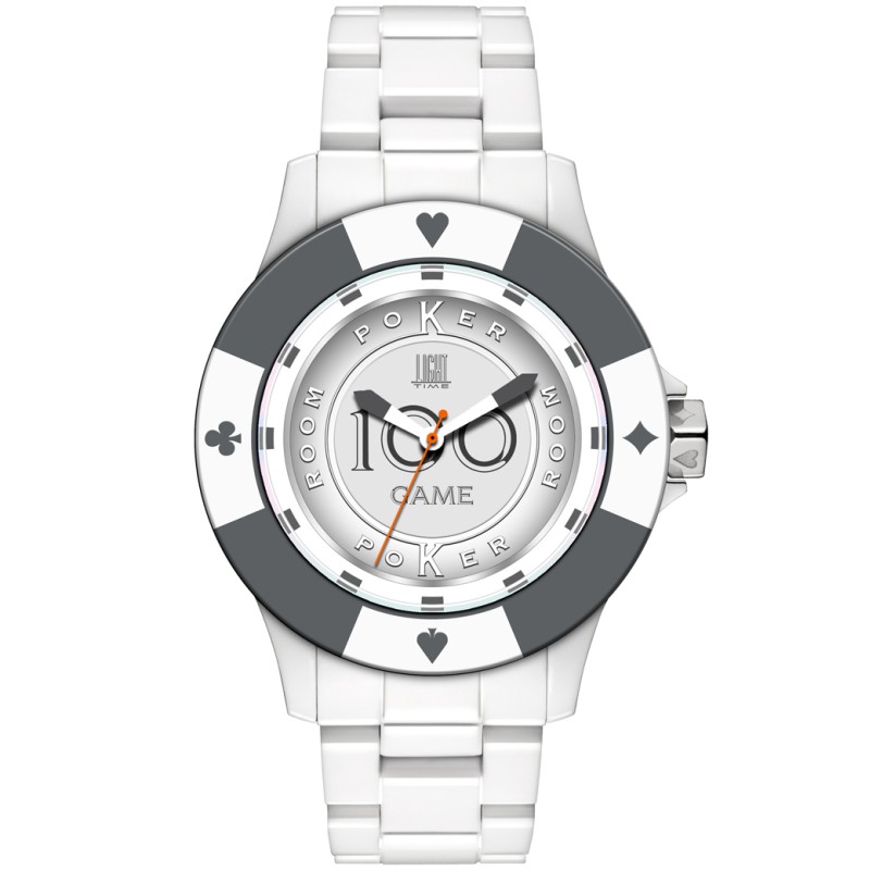 OROLOGIO DA POLSO LIGHT TIME Mod. POKER - White / Grey