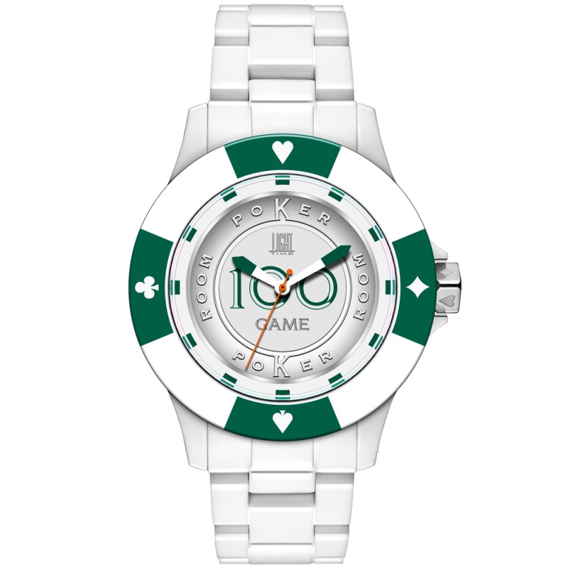 OROLOGIO DA POLSO LIGHT TIME Mod. POKER - White / Green