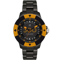 OROLOGIO DA POLSO LIGHT TIME Mod. POKER - Black / Orange