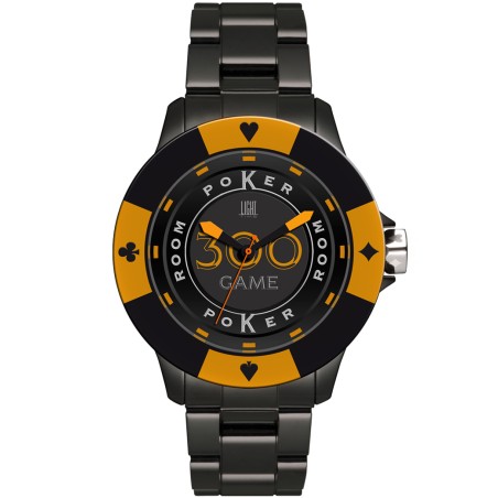 OROLOGIO DA POLSO LIGHT TIME Mod. POKER - Black / Orange