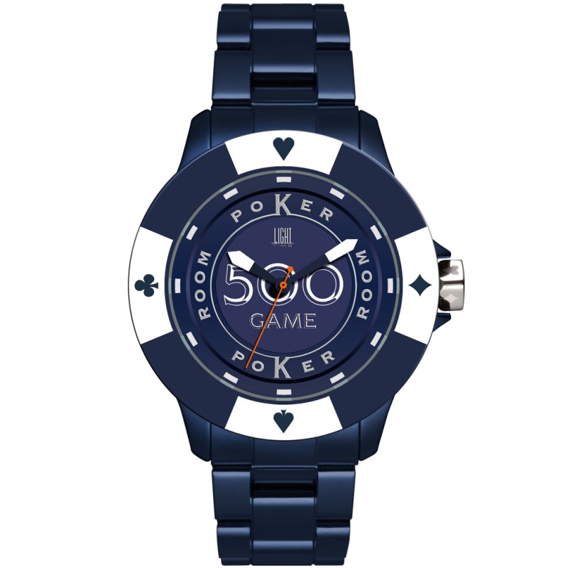 OROLOGIO DA POLSO LIGHT TIME Mod. POKER - Blue / White