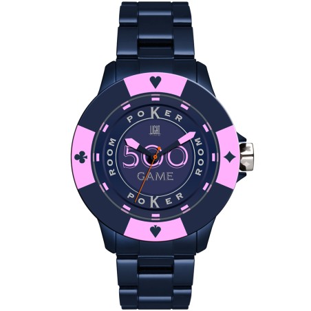 OROLOGIO DA POLSO LIGHT TIME Mod. POKER - Blue / Pink