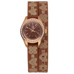 OROLOGIO DA POLSO LIGHT TIME Mod. ROCOCO - Brown Strass