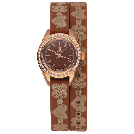 OROLOGIO DA POLSO LIGHT TIME Mod. ROCOCO - Brown Strass