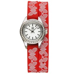 OROLOGIO DA POLSO LIGHT TIME Mod. ROCOCO - Red Strass