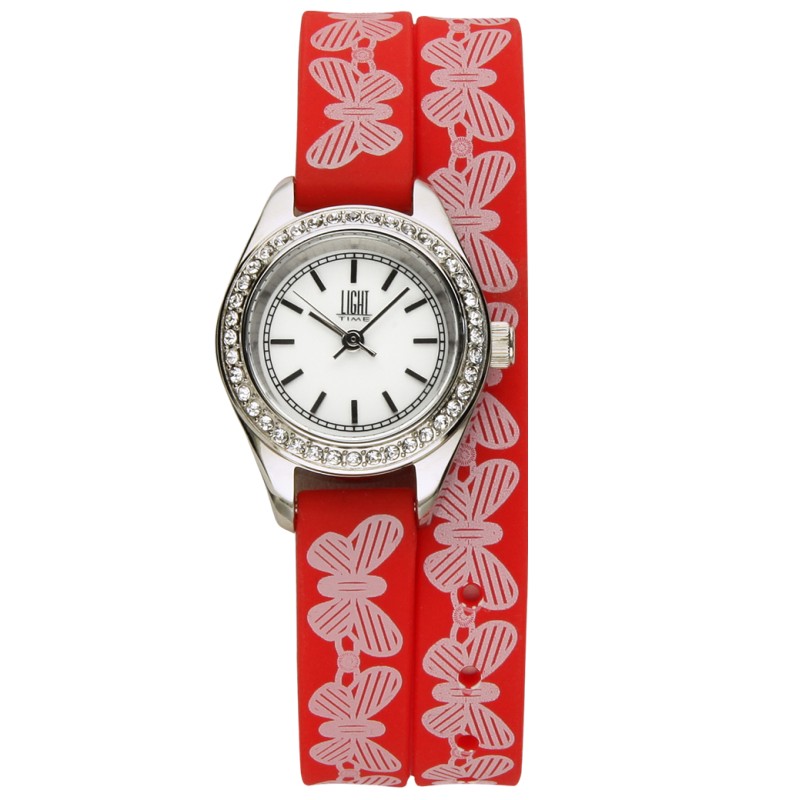 OROLOGIO DA POLSO LIGHT TIME Mod. ROCOCO - Red Strass