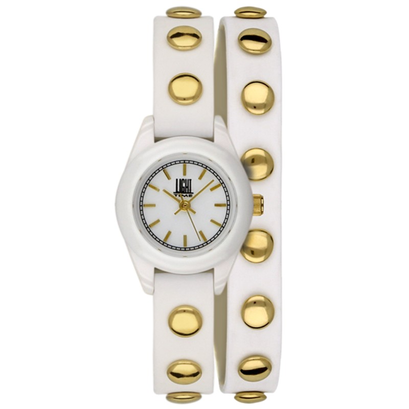 OROLOGIO DA POLSO LIGHT TIME Mod. PUNK - White / Gold