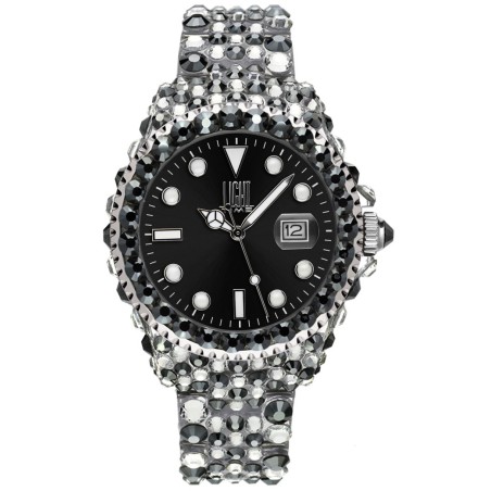 OROLOGIO DA POLSO LIGHT TIME Mod. MEDITERRANEO - Full Strass / Black