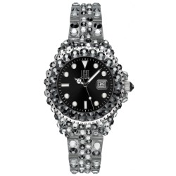 OROLOGIO DA POLSO LIGHT TIME Mod. MEDITERRANEO - Full Strass / Black