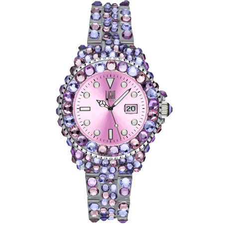 OROLOGIO DA POLSO LIGHT TIME Mod. MEDITERRANEO - Full Strass / Pink