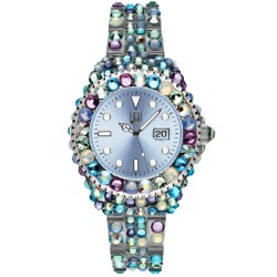 OROLOGIO DA POLSO LIGHT TIME Mod. MEDITERRANEO - Full Strass / Light Blue