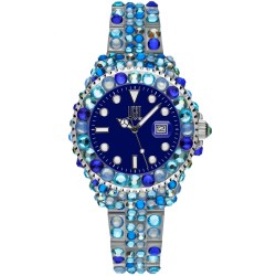 OROLOGIO DA POLSO LIGHT TIME Mod. MEDITERRANEO - Full Strass / Blue