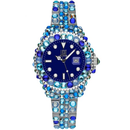 OROLOGIO DA POLSO LIGHT TIME Mod. MEDITERRANEO - Full Strass / Blue