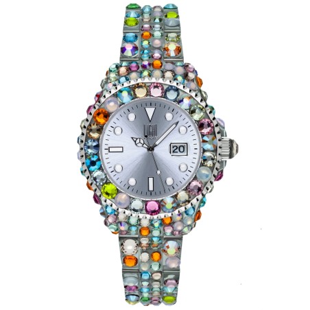 OROLOGIO DA POLSO LIGHT TIME Mod. MEDITERRANEO - Full Strass / Silver