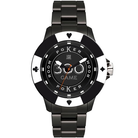 OROLOGIO DA POLSO LIGHT TIME Mod. POKER - Black - White