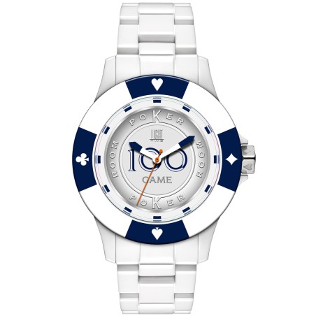 LIGHT TIME Mod. POKER - White / Blue OROLOGIO DA POLSO