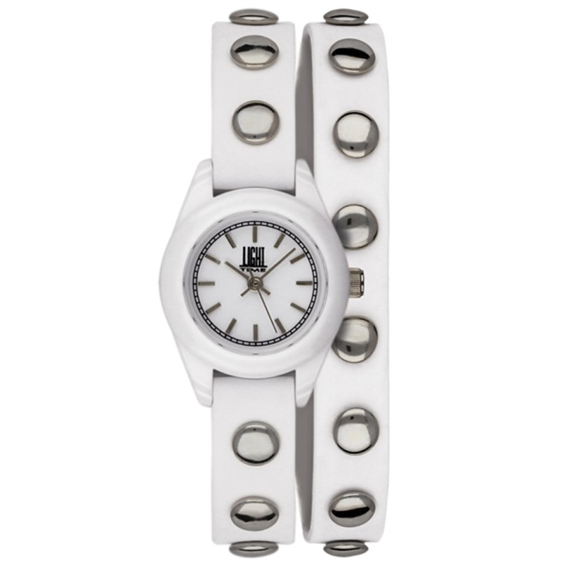 LIGHT TIME Mod. PUNK - White - Silver OROLOGIO DA POLSO