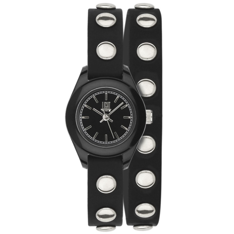 LIGHT TIME Mod. PUNK - Black - Silver OROLOGIO DA POLSO